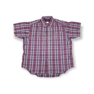 Wrangler Riggs Workwear Purple Plaid Heavyweight Cotton Men's Shirt 2XL/XXL